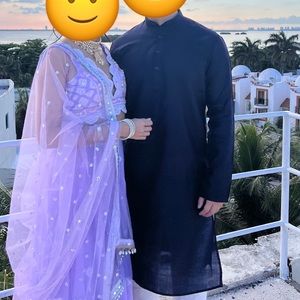 Dark Blue Kurta Set for Men